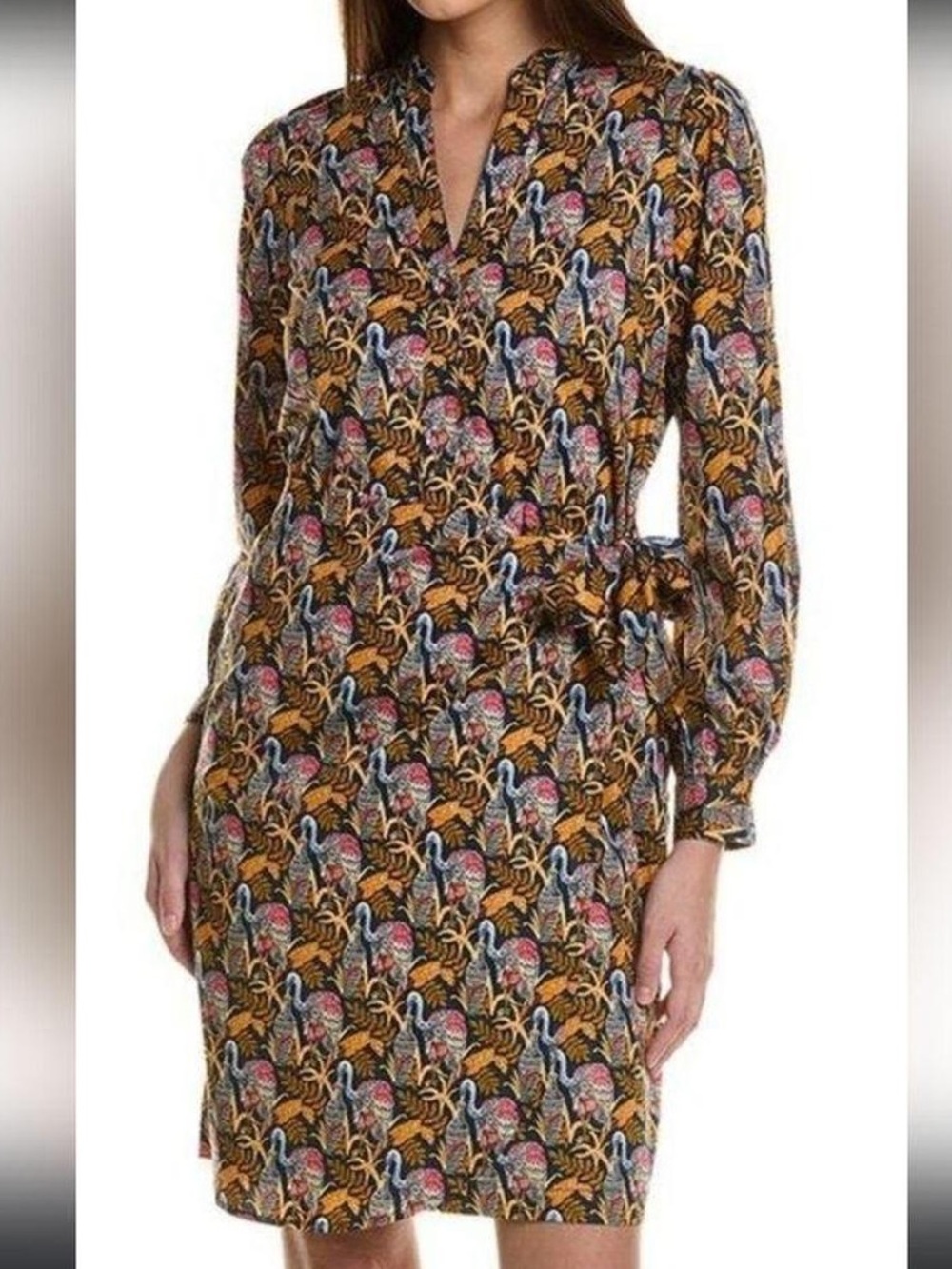 J. McLaughlin Isolde dress, print is rare bird, NWOT, size XL
